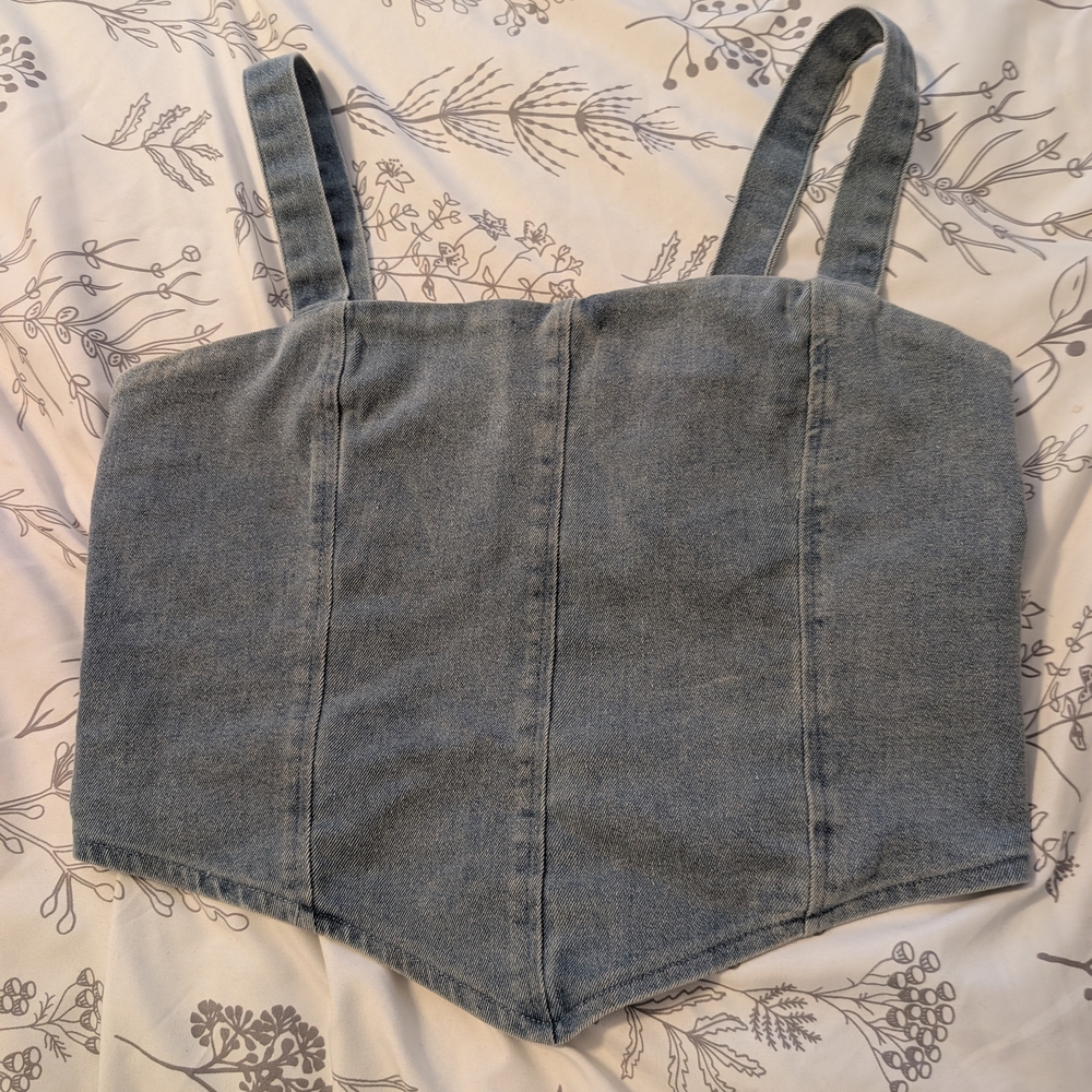 Francesca's Collections Light Blue Bustier Top